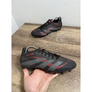 adidas Predator Soccer Cleats Shoes Mens Size 8 Black Red FG Firm Ground ID1325